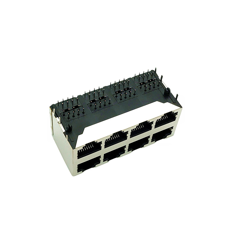 RJ45 2X4帶屏蔽帶彈片網絡插座