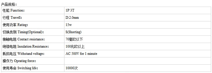 三檔撥動開關1